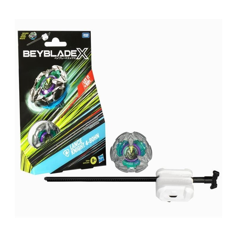 Beyblade X Starter Pack Lance Knight 4-80HN, avec toupie de compétiti Beyblade X Starter Pack Lance Knight 4-80HN, avec toupie de compétiti