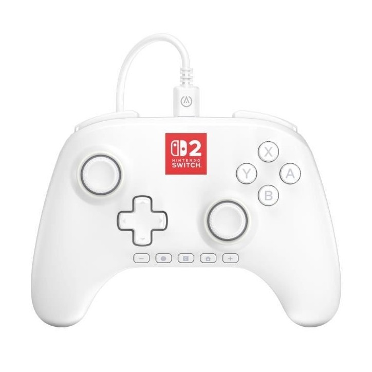 Manette de jeu - Nintendo Switch 2 - Lumectra - Filaire - Blanc - Power A
