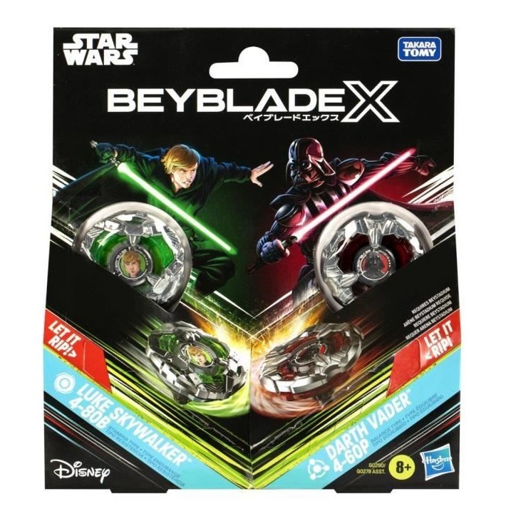 Beyblade X Multipack Toupie Luke Skywalker 4-80B vs. Darth Vader 4-60B, Star Wars, Des 8 ans Beyblade X Multipack Toupie Luke Skywalker 4-80B vs. Darth Vader 4-60B, Star Wars, Des 8 ans