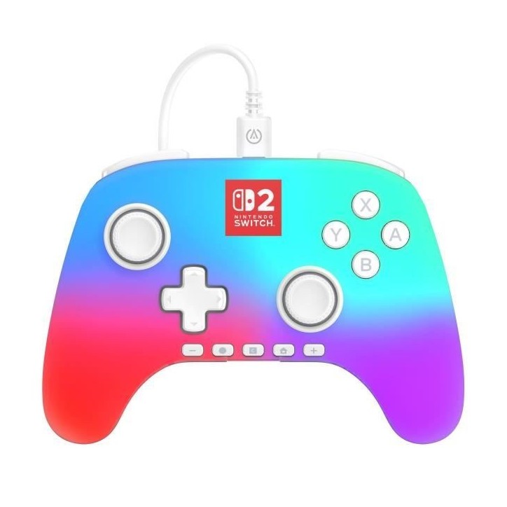 Manette de jeu - Nintendo Switch 2 - Lumectra - Filaire - Blanc - Power A