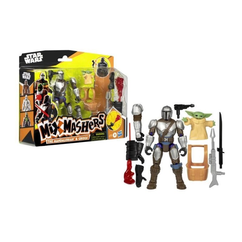 MixMashers Mandalorien et Grogu, figurine deluxe personnalisable a mé MixMashers Mandalorien et Grogu, figurine deluxe personnalisable a mé