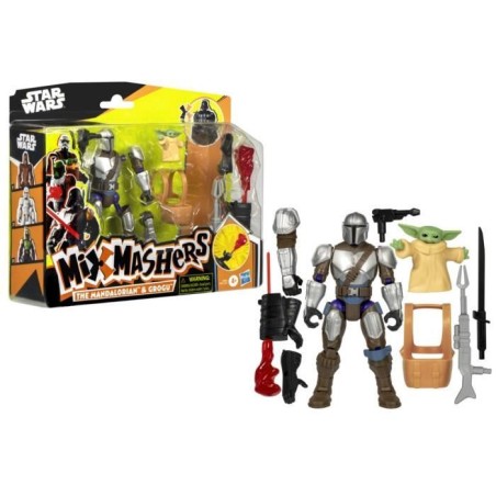 MixMashers Mandalorien et Grogu, figurine deluxe personnalisable a mé