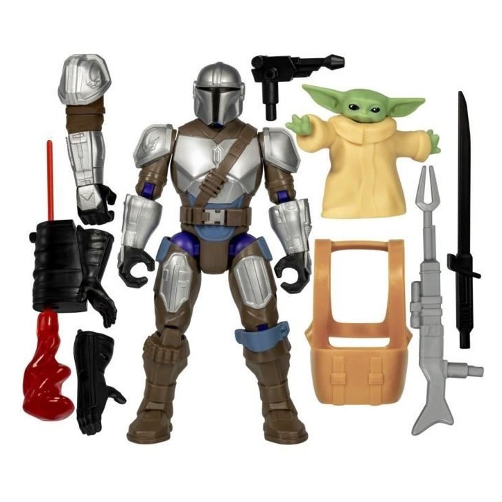 MixMashers Mandalorien et Grogu, figurine deluxe personnalisable a mélanger et combiner avec accessoires, Star Wars, Des 4 ans MixMashers Mandalorien et Grogu, figurine deluxe personnalisable a mélanger et combiner avec accessoires, Star Wars, Des 4 ans