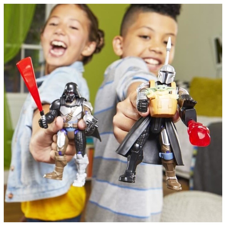 MixMashers Mandalorien et Grogu, figurine deluxe personnalisable a mélanger et combiner avec accessoires, Star Wars, Des 4 ans MixMashers Mandalorien et Grogu, figurine deluxe personnalisable a mélanger et combiner avec accessoires, Star Wars, Des 4 ans