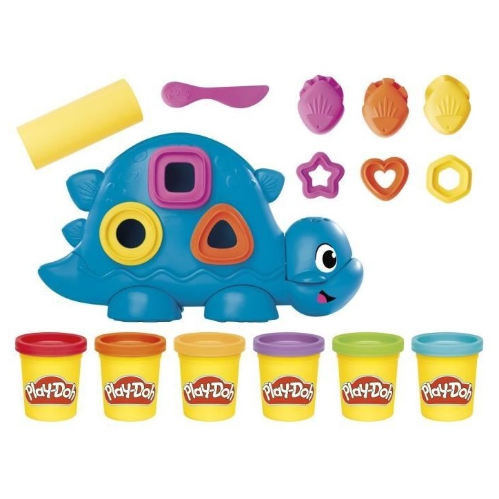 Play-Doh Starters Dino des formes et couleurs, loisirs créatifs de pâte a modeler pour enfants, des 2 ans