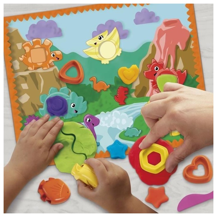 Play-Doh Starters Dino des formes et couleurs, loisirs créatifs de pâte a modeler pour enfants, des 2 ans
