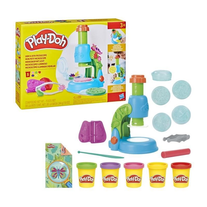 Play-Doh Mon petit microscope, pâte a modeler, 9 accessoires et 5 c Play-Doh Mon petit microscope, pâte a modeler, 9 accessoires et 5 c