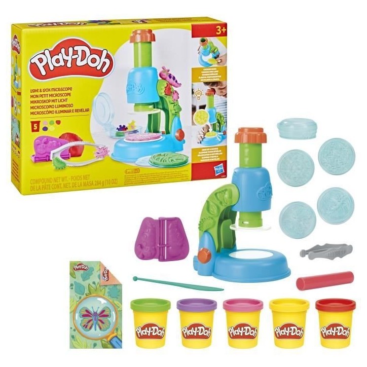 Play-Doh Mon petit microscope, pâte a modeler, 9 accessoires et 5 couleurs, des 3 ans Play-Doh Mon petit microscope, pâte a modeler, 9 accessoires et 5 couleurs, des 3 ans