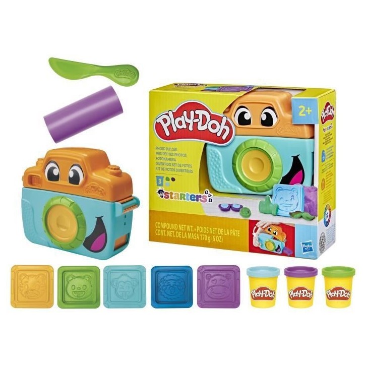 Play-Doh Mes petites photos Starters, pâte a modeler, caméra factice, 7 accessoires et tapis d'activité, des 2 ans Play-Doh Mes petites photos Starters, pâte a modeler, caméra factice, 7 accessoires et tapis d'activité, des 2 ans