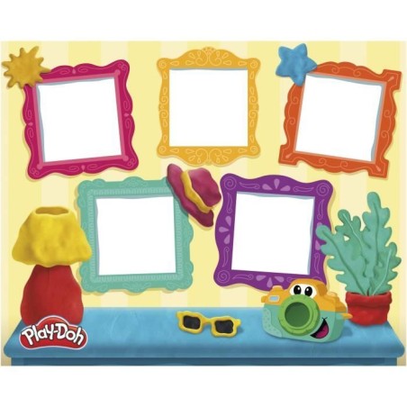 Play-Doh Mes petites photos Starters, pâte a modeler, caméra factice, 7 accessoires et tapis d'activité, des 2 ans