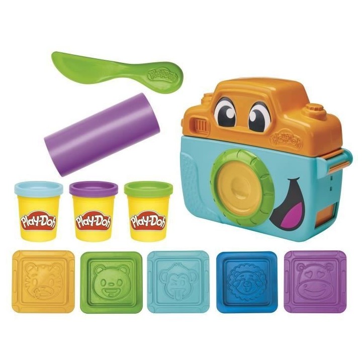 Play-Doh Mes petites photos Starters, pâte a modeler, caméra factice, 7 accessoires et tapis d'activité, des 2 ans Play-Doh Mes petites photos Starters, pâte a modeler, caméra factice, 7 accessoires et tapis d'activité, des 2 ans