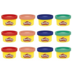 Play-Doh Pack de 12 L'imagination en fete, autocollants et pots de pâ