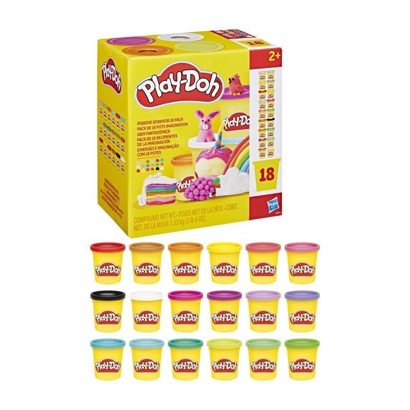 Play-Doh Pack de 18 pots imagination, loisirs créatifs de pâte a mo Play-Doh Pack de 18 pots imagination, loisirs créatifs de pâte a mo