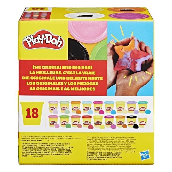 Play-Doh Pack de 18 pots imagination, loisirs créatifs de pâte a modeler pour enfants, des 2 ans