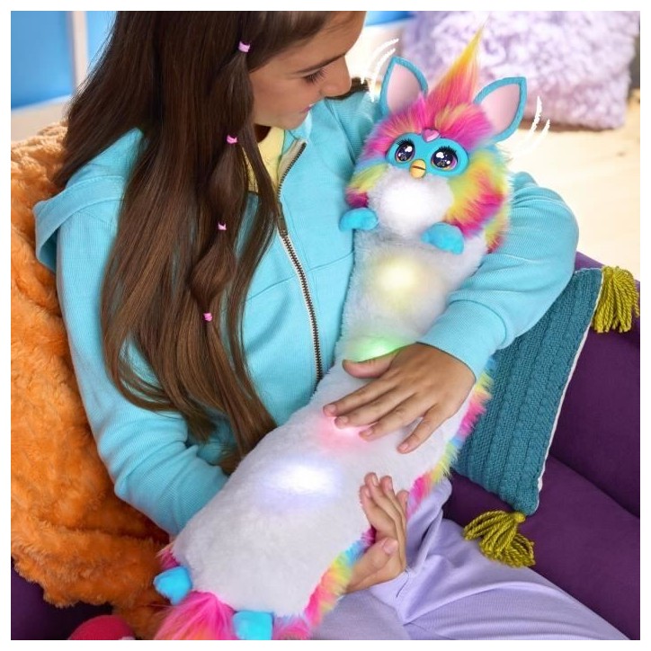 Furby DJ Furby, peluche douce électronique arc-en-ciel interactive avec musique, lumieres, mouvements et jeux, parle français Furby DJ Furby, peluche douce électronique arc-en-ciel interactive avec musique, lumieres, mouvements et jeux, parle français