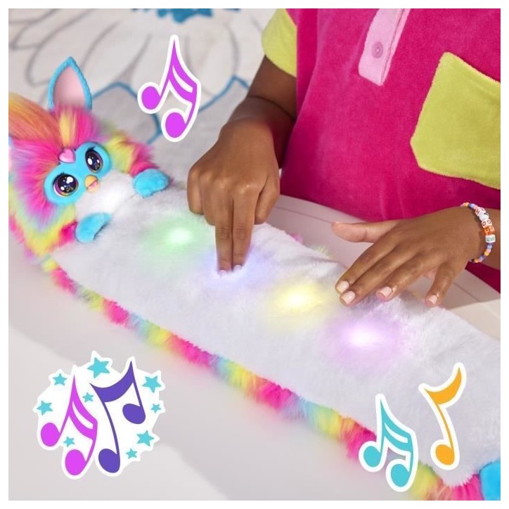 Furby DJ Furby, peluche douce électronique arc-en-ciel interactive avec musique, lumieres, mouvements et jeux, parle français Furby DJ Furby, peluche douce électronique arc-en-ciel interactive avec musique, lumieres, mouvements et jeux, parle français