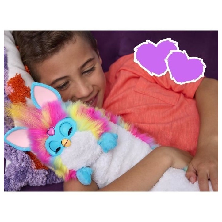 Furby DJ Furby, peluche douce électronique arc-en-ciel interactive avec musique, lumieres, mouvements et jeux, parle français Furby DJ Furby, peluche douce électronique arc-en-ciel interactive avec musique, lumieres, mouvements et jeux, parle français