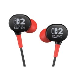 Ecouteurs filaires - Power A - Nintendo Switch 2 - Noir et Rouge
