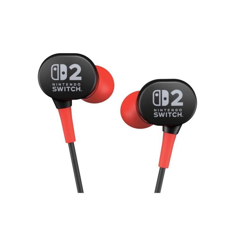 Ecouteurs filaires - Power A - Nintendo Switch 2 - Noir et Rouge Ecouteurs filaires - Power A - Nintendo Switch 2 - Noir et Rouge
