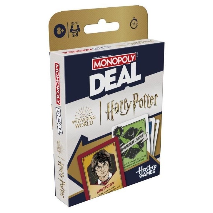 Monopoly Deal Harry Potter, Jeu de cartes rapide 15 min, Hasbro Games, Des 8 ans Monopoly Deal Harry Potter, Jeu de cartes rapide 15 min, Hasbro Games, Des 8 ans