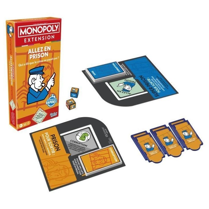 Monopoly Extension Allez en prison, rend le jeu Monopoly classique plus amusant et plus rapide, jeux de plateau, 2 a 6 joueurs, Monopoly Extension Allez en prison, rend le jeu Monopoly classique plus amusant et plus rapide, jeux de plateau, 2 a 6 joueurs,