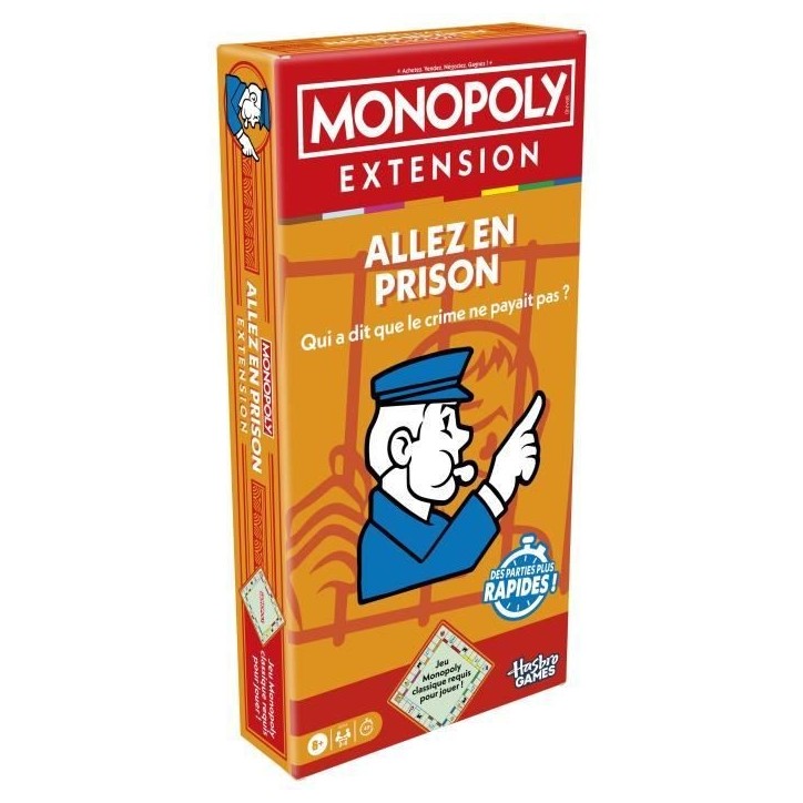 Monopoly Extension Allez en prison, rend le jeu Monopoly classique plus amusant et plus rapide, jeux de plateau, 2 a 6 joueurs, Monopoly Extension Allez en prison, rend le jeu Monopoly classique plus amusant et plus rapide, jeux de plateau, 2 a 6 joueurs,