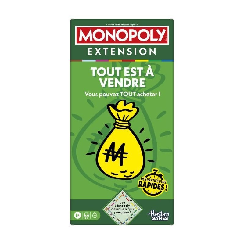 Monopoly Extension Tout est a vendre, rend le jeu Monopoly classique p