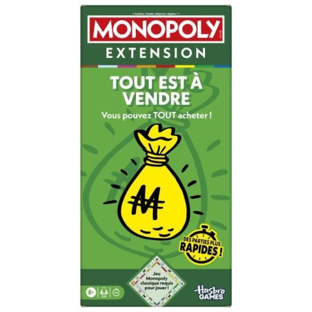 Monopoly Extension Tout est a vendre, rend le jeu Monopoly classique p
