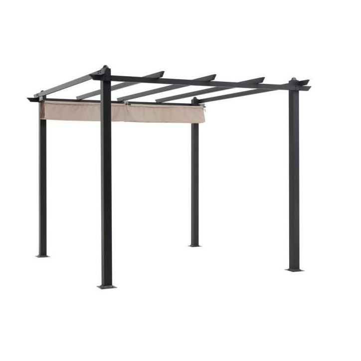 Pergola en aluminium CORDOBA - Beige - 3 x 3 m