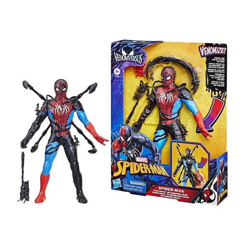 Figurine Spider-Man Métamorphose liquide de 28 cm avec accessoires, Figurine Spider-Man Métamorphose liquide de 28 cm avec accessoires,