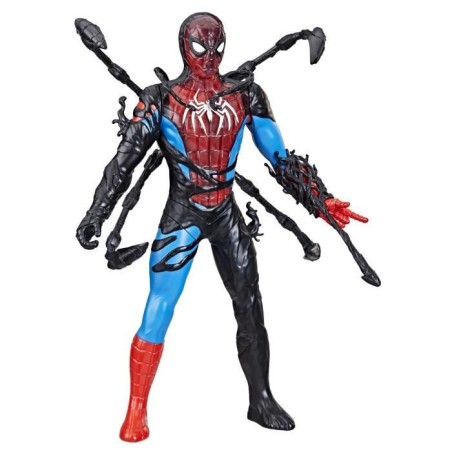 Figurine Spider-Man Métamorphose liquide de 28 cm avec accessoires, Marvel Spider-Man VenomVersus, jouets de super-héros pour