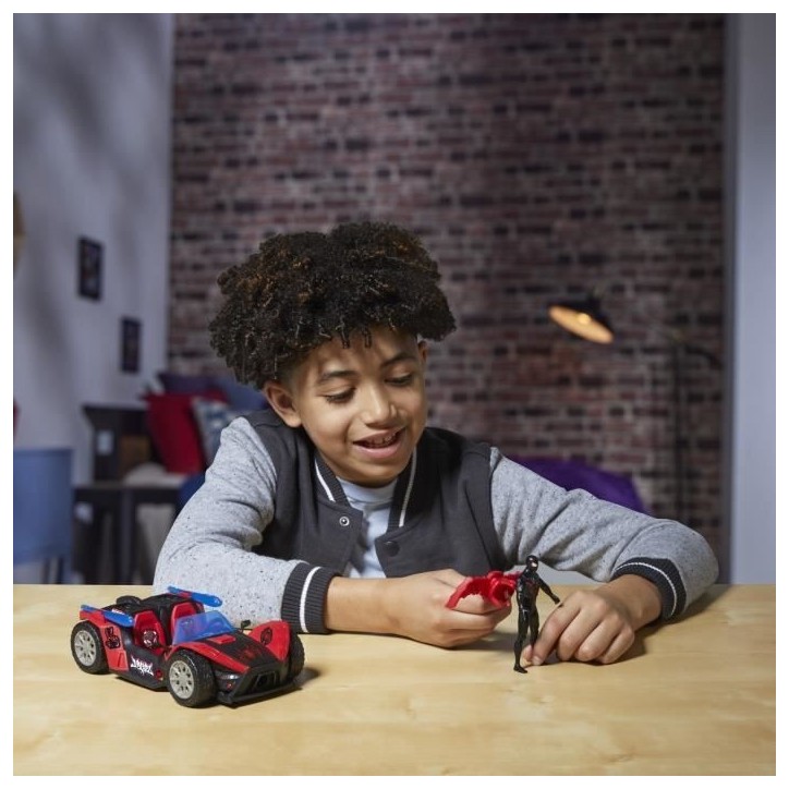 Figurine Miles Morales Bolide de course Remix, Marvel Spider-Man VenomVersus Epic World of Action, des 4 ans