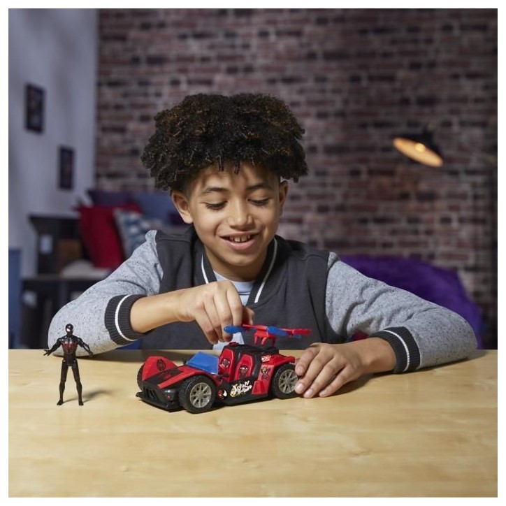 Figurine Miles Morales Bolide de course Remix, Marvel Spider-Man VenomVersus Epic World of Action, des 4 ans