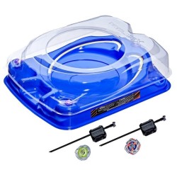 Beyblade X Set de combat Descente-choc avec arene Beystadium, 2 toupi