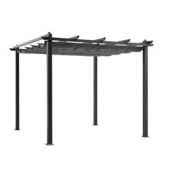 Pergola en aluminium CORDOBA - Gris - 3 x 3 m