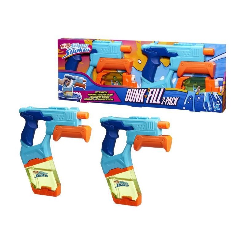 Nerf Dunk-Fill, Pack de 2 pistolets a eau, réservoirs a remplissage Nerf Dunk-Fill, Pack de 2 pistolets a eau, réservoirs a remplissage