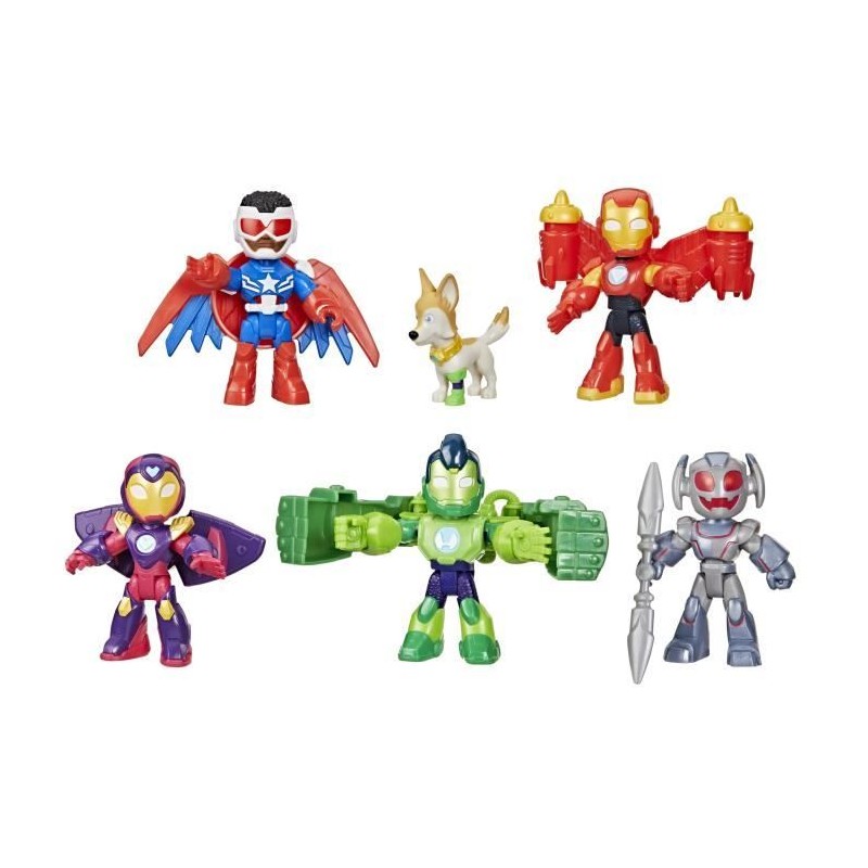 Pack 6 figurines Iron Man Avengers en armure, Marvel Iron Man and his Pack 6 figurines Iron Man Avengers en armure, Marvel Iron Man and his