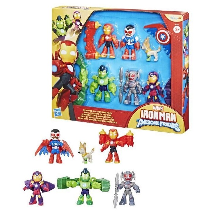 Pack 6 figurines Iron Man Avengers en armure, Marvel Iron Man and his Awesome Friends, des 3 ans Pack 6 figurines Iron Man Avengers en armure, Marvel Iron Man and his Awesome Friends, des 3 ans