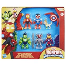 Pack 6 figurines Iron Man Avengers en armure, Marvel Iron Man and his