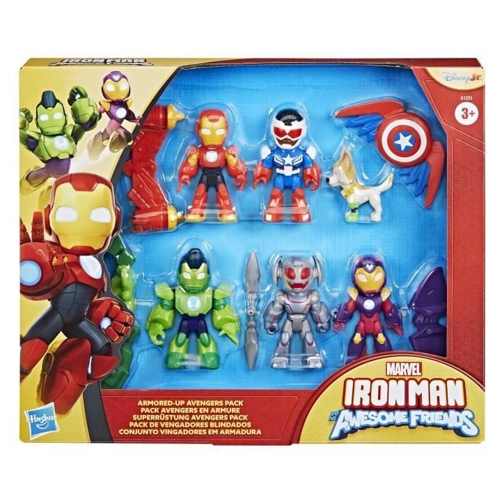 Pack 6 figurines Iron Man Avengers en armure, Marvel Iron Man and his Awesome Friends, des 3 ans Pack 6 figurines Iron Man Avengers en armure, Marvel Iron Man and his Awesome Friends, des 3 ans