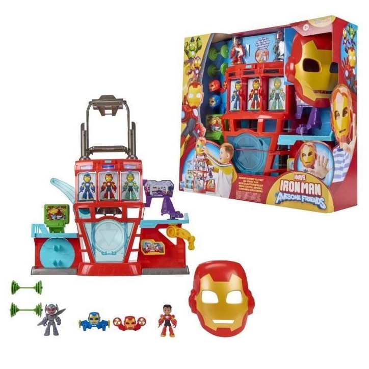 QG d'Iron Man, coffret électronique pour enfant, Marvel Iron Man and his Awesome Friends, des 4 ans