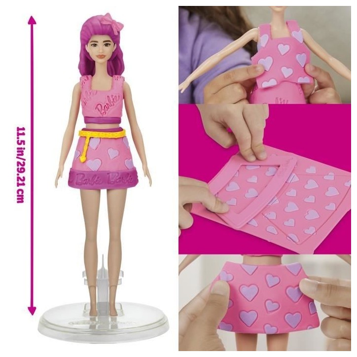 Play-Doh Barbie Coeurs et coiffure, coffret de pâte a modeler Play-Doh Barbie Coeurs et coiffure, coffret de pâte a modeler