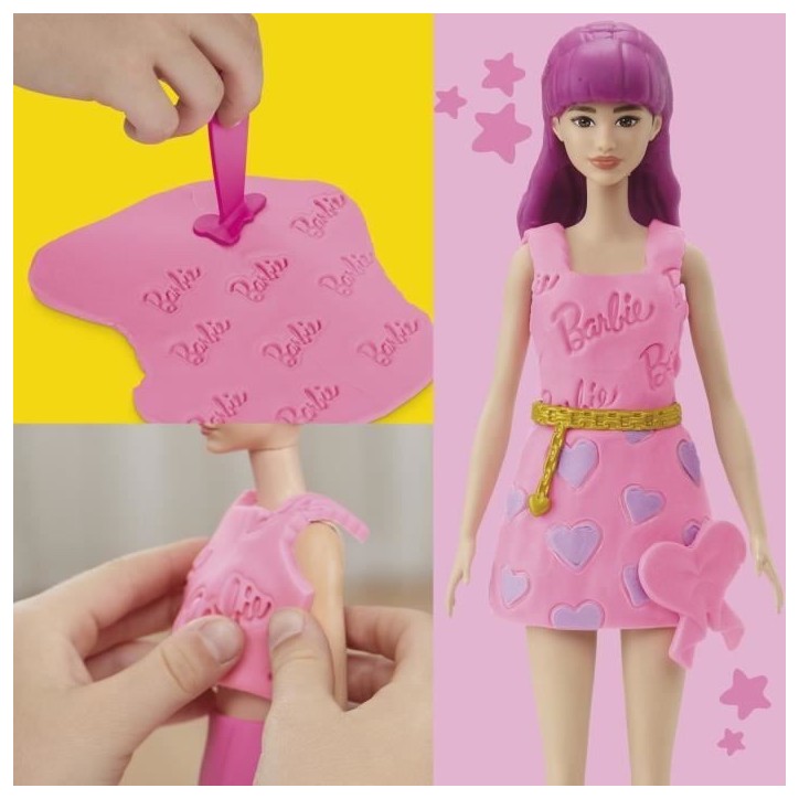 Play-Doh Barbie Coeurs et coiffure, coffret de pâte a modeler Play-Doh Barbie Coeurs et coiffure, coffret de pâte a modeler
