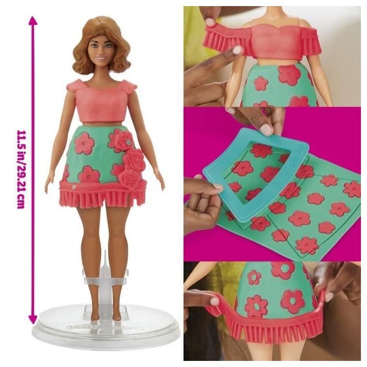 Play-Doh Barbie Fleurons et franges, coffret de pâte a modeler Play-Doh Barbie Fleurons et franges, coffret de pâte a modeler