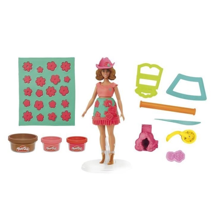 Play-Doh Barbie Fleurons et franges, coffret de pâte a modeler Play-Doh Barbie Fleurons et franges, coffret de pâte a modeler