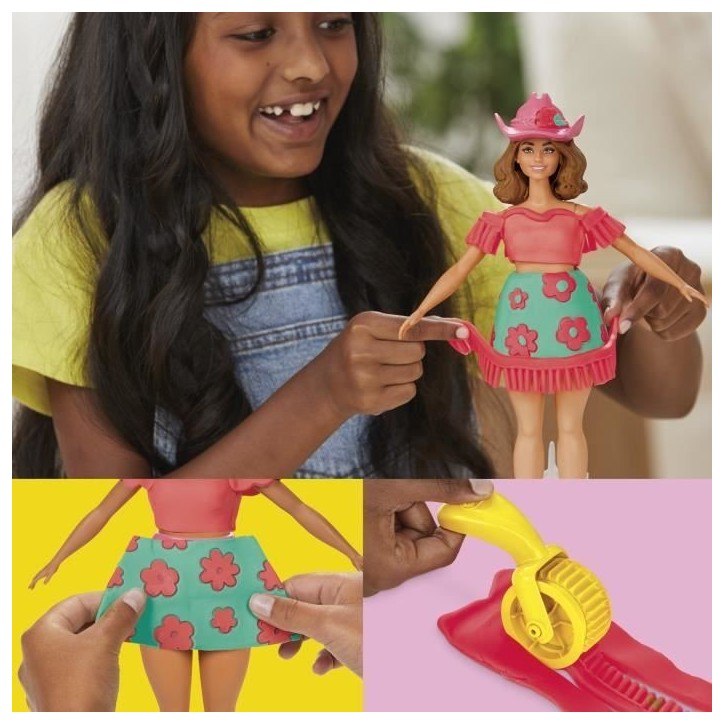 Play-Doh Barbie Fleurons et franges, coffret de pâte a modeler Play-Doh Barbie Fleurons et franges, coffret de pâte a modeler