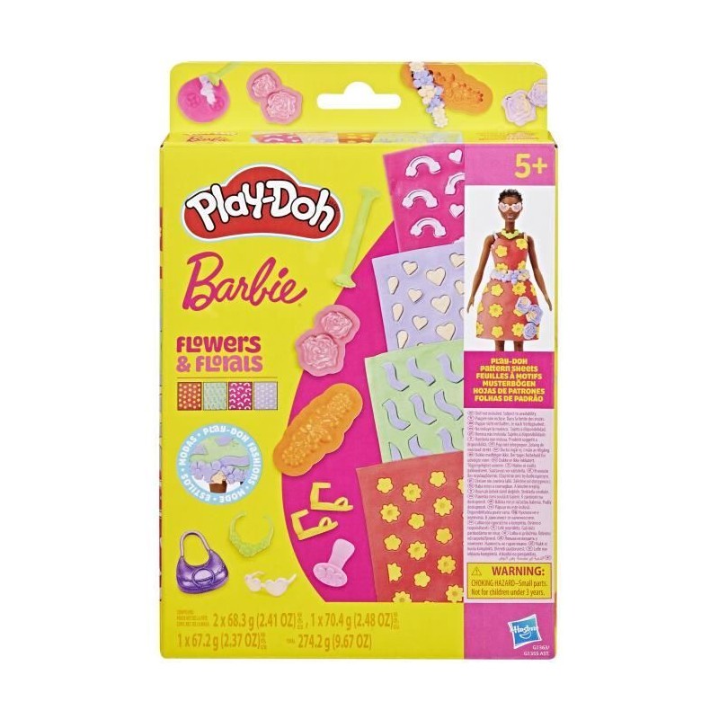 Play-Doh Barbie Fleurs et fleurons, recharges pour coffret de pâte a Play-Doh Barbie Fleurs et fleurons, recharges pour coffret de pâte a