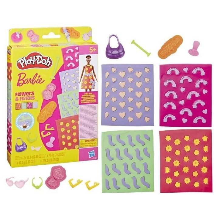 Play-Doh Barbie Fleurs et fleurons, recharges pour coffret de pâte a modeler