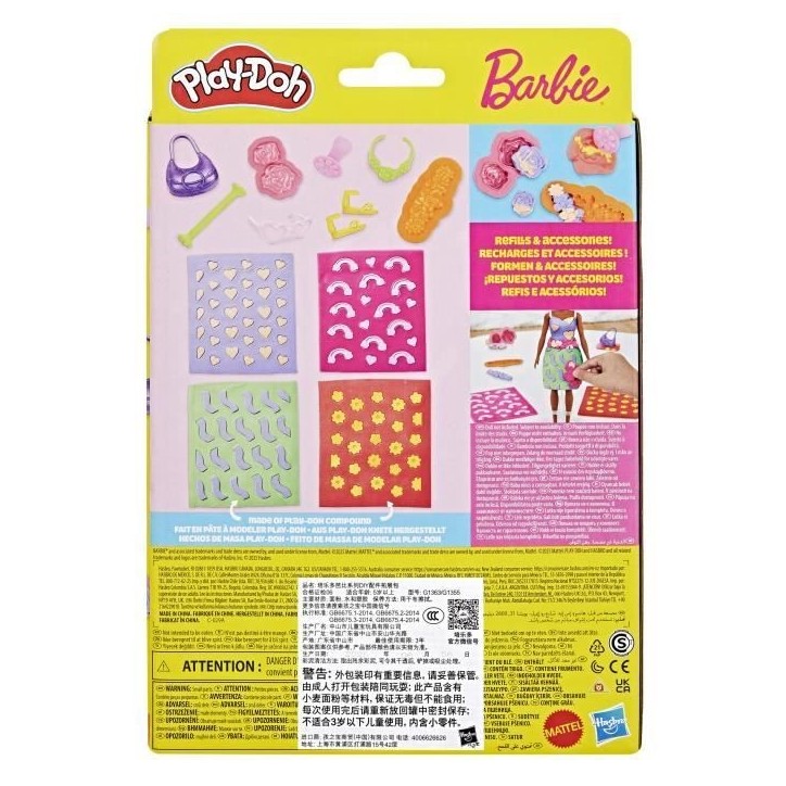 Play-Doh Barbie Fleurs et fleurons, recharges pour coffret de pâte a modeler