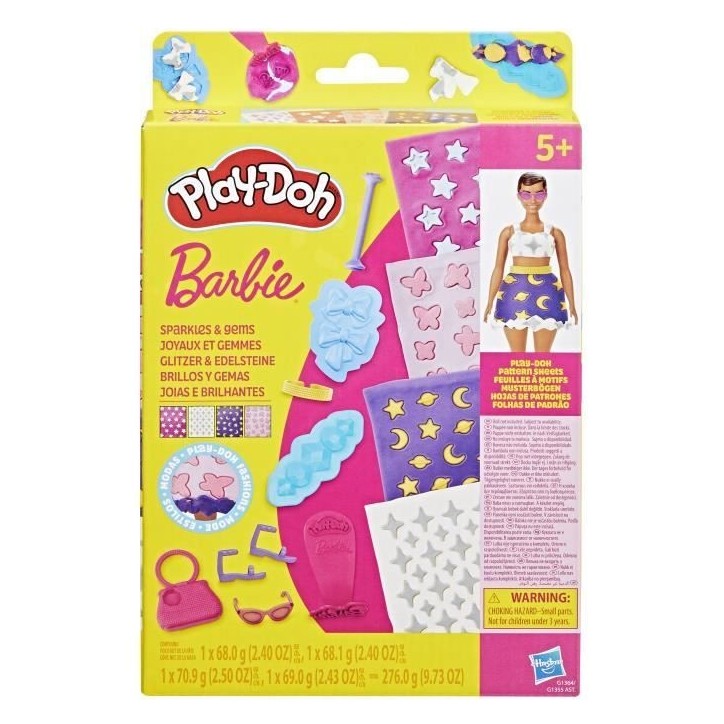 Play-Doh Barbie Joyaux et gemmes, recharges pour coffret de pâte a modeler Play-Doh Barbie Joyaux et gemmes, recharges pour coffret de pâte a modeler